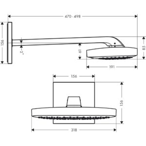 Верхний душ hansgrohe Raindance Select E 300 3jet с настенным кронштейном скрытого монтажа 26468400 белый_хром-фото1