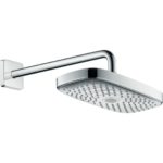 Верхний душ hansgrohe Raindance Select E 300 2jet EcoSmart с настенным кронштейном 26609400 белый_хром-фото1