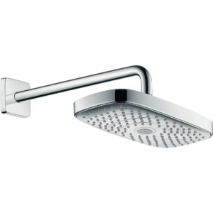 Верхний душ hansgrohe Raindance Select E 300 2jet EcoSmart с настенным кронштейном 26609400 белый_хром-фото1