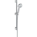 Душевой гарнитур hansgrohe Crometta 100 3jet Vario EcoSmart со штангой 65 см 26654400 белый_хром-фото1