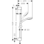 Душевой гарнитур hansgrohe Crometta 100 1jet со штангой 90 см 26658400 белый_хром-фото3