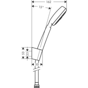 Душевой набор hansgrohe Crometta 100 1jet с держателем и шлангом 125 см 26664400 белый_хром-фото2