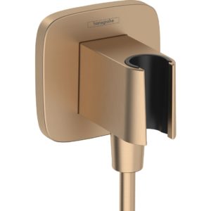 Шланговое подключение hansgrohe FixFit Porter Q с держателем для душа 26887140 шлифованная бронза-фото1