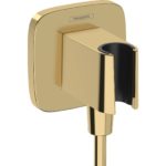 Шланговое подключение hansgrohe FixFit Porter Q с держателем для душа 26887990 полированное золото-фото1