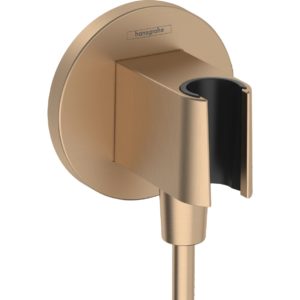 Шланговое подключение hansgrohe FixFit Porter S с держателем для душа 26888140 шлифованная бронза-фото1