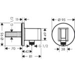 Шланговое подключение hansgrohe FixFit Porter S с держателем для душа 26888340 шлифованный черный хром-фото2