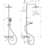 Душевая система hansgrohe Vernis Blend 240 1jet с термостатом для ванны 26899670 матовый черный-фото2