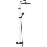 Душевая система hansgrohe Vernis Shape 240 1jet с термостатом для ванны 26900670 матовый черный-фото1