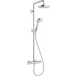 Душевая система hansgrohe Croma Select S 180 2jet EcoSmart с термостатом 27254400 белый_хром-фото1