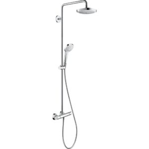 Душевая система hansgrohe Croma Select E 180 2jet EcoSmart с термостатом 27257400 белый_хром-фото1