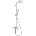 Душевая система hansgrohe Crometta 160 1jet со смесителем для душа 27266400 белый_хром-фото1