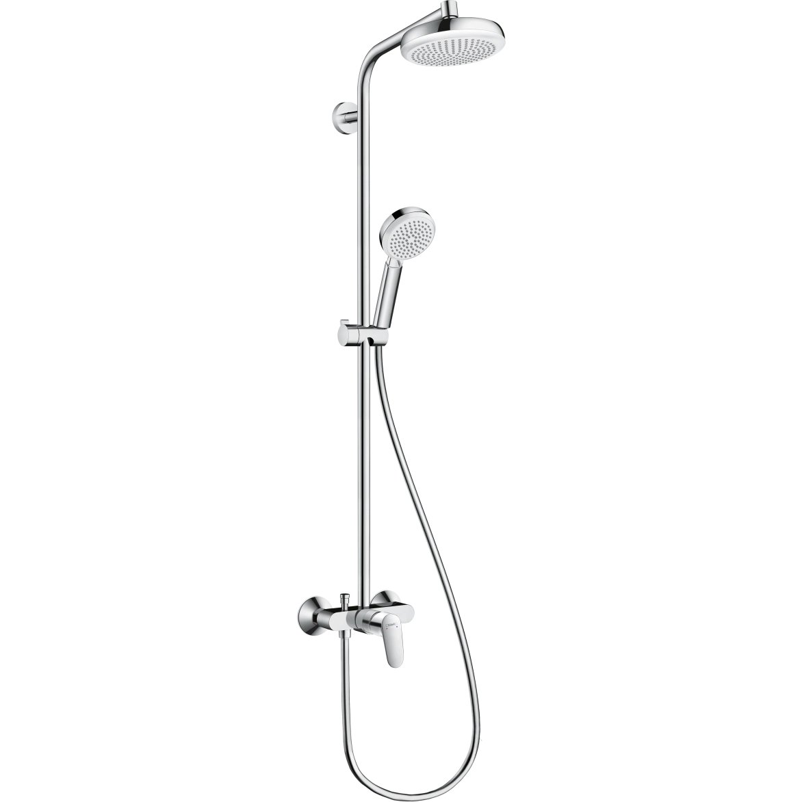 Душевая система hansgrohe Crometta 160 1jet со смесителем для душа 27266400 белый_хром-фото1 Душевая система hansgrohe Crometta 160 1jet со смесителем для душа 27266400 белый_хром-фото1