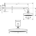 Верхний душ hansgrohe Raindance Select E 300 2jet с настенным кронштейном 27385000 хром-фото3