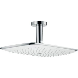 Верхний душ hansgrohe PuraVida 400 1jet с потолочным кронштейном 27390400 белый_хром-фото1