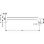 Душевой кронштейн hansgrohe настенный 389 мм 27413340 шлифованный черный хром-фото2