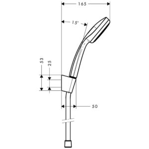 Душевой набор hansgrohe Croma 100 1jet Mono с держателем и шлангом 125 см 27574000 хром-фото2