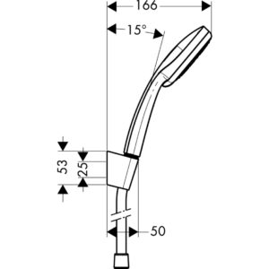 Душевой набор hansgrohe Croma 100 3jet Multi с держателем и шлангом 160 см 27595000 хром-фото2