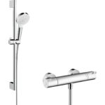 Термостат для душа hansgrohe Ecostat 1001 CL с душевым гарнитуром Crometta Vario 27812400 белый_хром-фото1
