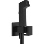 Гигиенический душ hansgrohe 1jet E с запорным вентилем держателем и шлангом 125 см для холодной воды 29231670 матовый черный-фото1