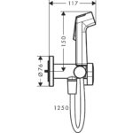 Гигиенический душ hansgrohe 1jet S со смесителем держателем и шлангом 125 см 29232000 хром-фото2