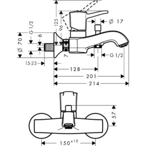 Смеситель для ванны hansgrohe Metropol Classic 31340000 хром-фото2