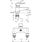 Смеситель для ванны hansgrohe Metris на край ванны 31423000 хром-фото2