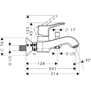 Смеситель для ванны hansgrohe Metris Classic 31478000 хром-фото2