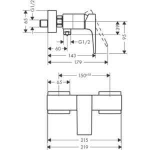 Смеситель для душа hansgrohe Metropol 32560340 шлифованный черный хром-фото2