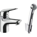 Смеситель для раковины hansgrohe Novus 70 без сливного гарнитура с гигиеническим душем 71144000 хром-фото1