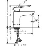Смеситель для раковины hansgrohe Logis E 100 со сливным гарнитуром 71161000 хром-фото2