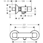 Logis Смеситель для душа 1 функция Хромированный 71263000-фото2