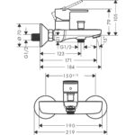 Смеситель для ванны hansgrohe Vernis Shape внешнего монтажа 71470000 хром-фото2
