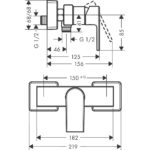 Vernis Shape Смеситель для душа 1 функция Хромированный 71650000-фото3