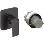 Смеситель для душа hansgrohe Vernis Shape скрытого монтажа в комплекте с монтажной частью 71662670 матовый черный-фото1