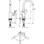 Смеситель для раковины hansgrohe Rebris S 210 с поворотным изливом со сливным гарнитуром 72536670 матовый черный-фото2