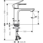 Смеситель для раковины hansgrohe Rebris E 110 CoolStart без сливного гарнитура 72560000 хром-фото2