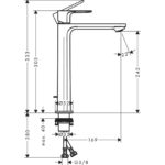 Смеситель для раковины hansgrohe Rebris E 240 CoolStart со сливным гарнитуром 72591000 хром-фото2