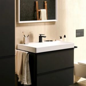 Смеситель для раковины hansgrohe Tecturis E 80 EcoSmart CoolStart 73001670 матовый черный-фото2