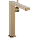 Смеситель для раковины hansgrohe Tecturis E 240 Fine CoolStart EcoSmart с донным клапаном Push-Open 73070140 шлифованная бронза-фото1