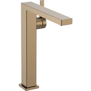 Смеситель для раковины hansgrohe Tecturis E 240 Fine CoolStart EcoSmart с донным клапаном Push-Open 73070140 шлифованная бронза-фото1