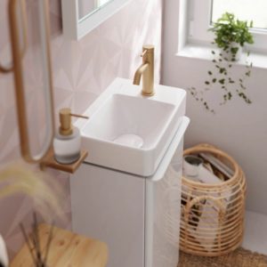 Cмеситель для раковины hansgrohe Tecturis S 80 CoolStart EcoSmart 73301140 шлифованная бронза-фото2