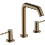 Смеситель для раковины hansgrohe Tecturis S 150 EcoSmart со сливным клапаном Push-Open 73330140 шлифованная бронза-фото1