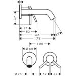 Внешняя часть смесителя для раковины hansgrohe Tecturis S скрытого монтажа EcoSmart 73350000 хром-фото3
