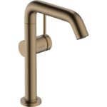 Смеситель для раковины hansgrohe Tecturis S 210 Fine CoolStart EcoSmart cо сливным гарнитуром Push-Open 73360140 шлифованная бронза-фото1