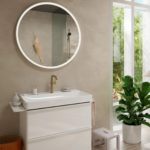 Смеситель для раковины hansgrohe Tecturis S 210 Fine CoolStart EcoSmart cо сливным гарнитуром Push-Open 73360140 шлифованная бронза-фото3