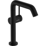 Смеситель для раковины hansgrohe Tecturis S 210 Fine CoolStart EcoSmart cо сливным гарнитуром Push-Open 73360670 матовый черный-фото1