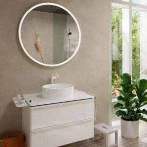Смеситель для раковины hansgrohe Tecturis S 240 Fine CoolStart EcoSmart cо сливным гарнитуром Push-Open 73370700 матовый белый-фото2