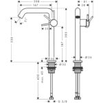Смеситель для раковины hansgrohe Tecturis S 240 Fine CoolStart EcoSmart 73372140 шлифованная бронза-фото4