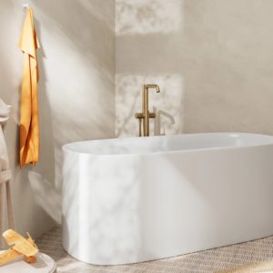 Смеситель для ванны hansgrohe Tecturis S напольного монтажа 73440140 шлифованная бронза-фото3