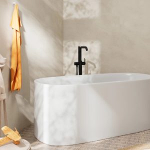 Смеситель для ванны hansgrohe Tecturis S напольного монтажа 73440670 матовый черный-фото3